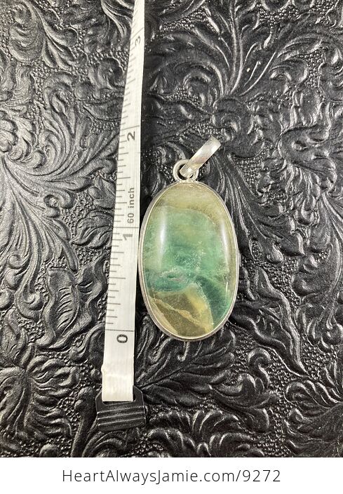 Gorgeous Gemmy Yellow and Green Fluorite Crystal Stone Jewelry Pendant - #Tz6i2MEdQQ0-3