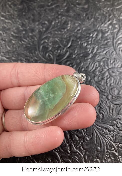 Gorgeous Gemmy Yellow and Green Fluorite Crystal Stone Jewelry Pendant - #Tz6i2MEdQQ0-5