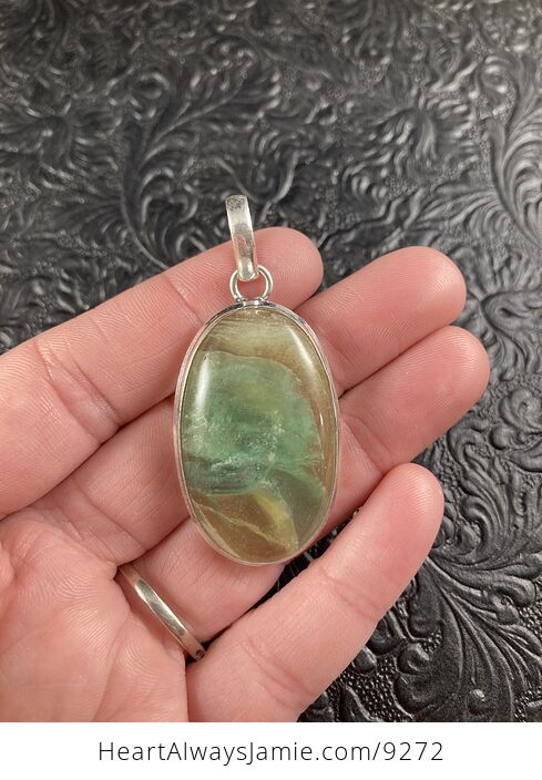 Gorgeous Gemmy Yellow and Green Fluorite Crystal Stone Jewelry Pendant - #Tz6i2MEdQQ0-2