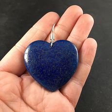 Gorgeous Heart Shaped Blue Lapis Lazuli Agate Stone Pendant #088TTnNLxHI