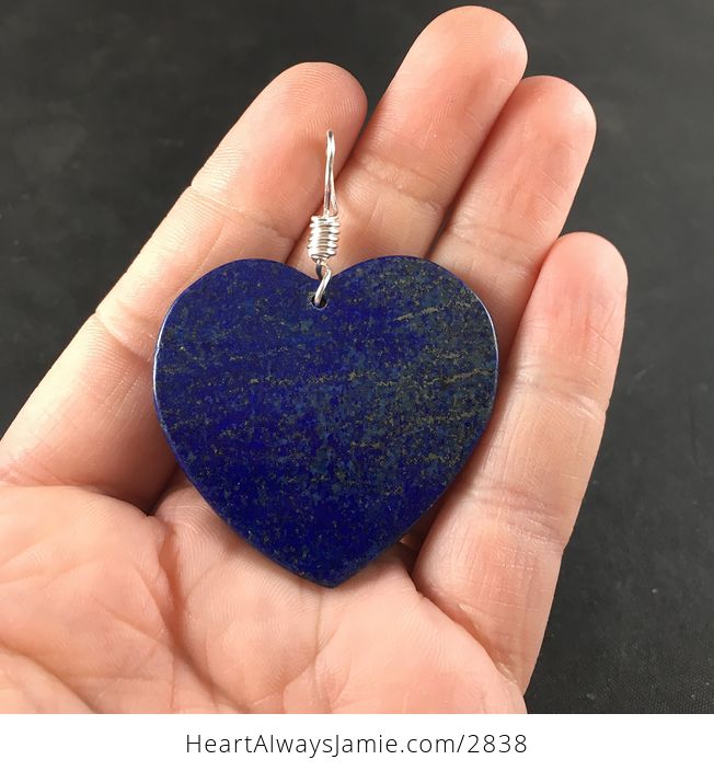 Gorgeous Heart Shaped Blue Lapis Lazuli Agate Stone Pendant Necklace - #088TTnNLxHI-2