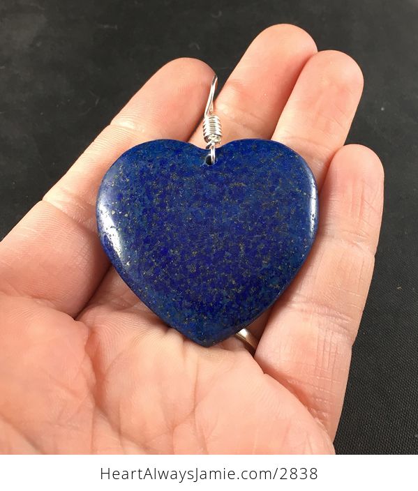 Gorgeous Heart Shaped Blue Lapis Lazuli Agate Stone Pendant Necklace - #088TTnNLxHI-3