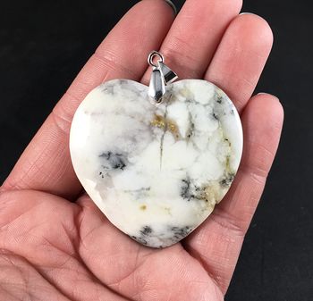 Gorgeous Heart Shaped Natural African Dendrite Opal Stone Pendant #mpT3hW4cYCg