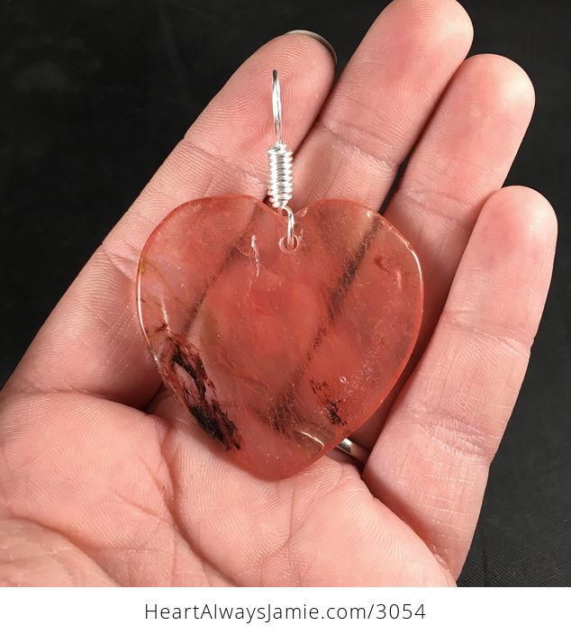Gorgeous Heart Shaped Semi Transparent Pink Cherry Quartz Stone Pendant Necklace - #PARqF9QyxCQ-2