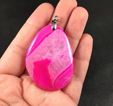 Gorgeous Hot Pink Druzy Agate Stone Pendant #vUU0mShG41M