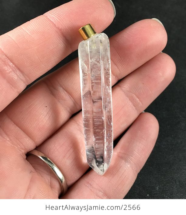 Gorgeous Natural Clear Quartz Crystal Agate Stone Pendant - #tdXUzLpRmmE-1