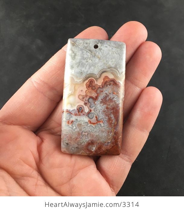 Gorgeous Natural Mexico Rectangular Crazy Lace Agate Stone Pendant Jewelry - #60U9LCS8FUo-1