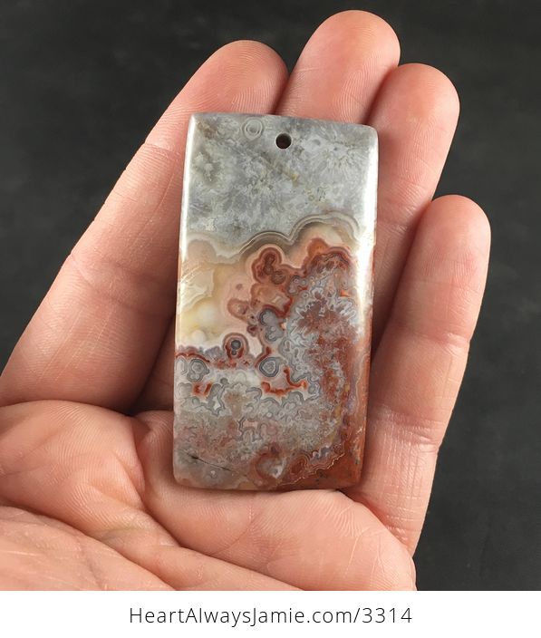 Gorgeous Natural Mexico Rectangular Crazy Lace Agate Stone Pendant Necklace Jewelry - #60U9LCS8FUo-6