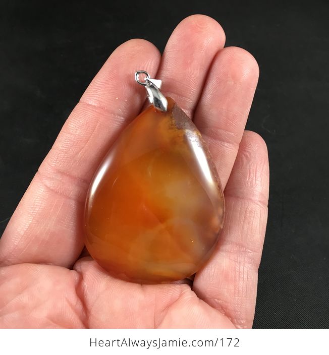 Gorgeous Orange Dendrite Agate Stone Pendant - #wm8xH2IKEj8-1