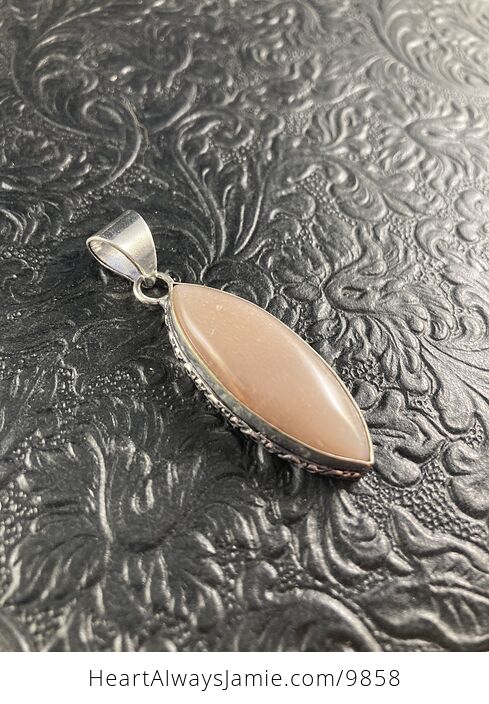 Gorgeous Peach Moonstone Crystal Jewelry Pendant - #q65H7gdMTro-1
