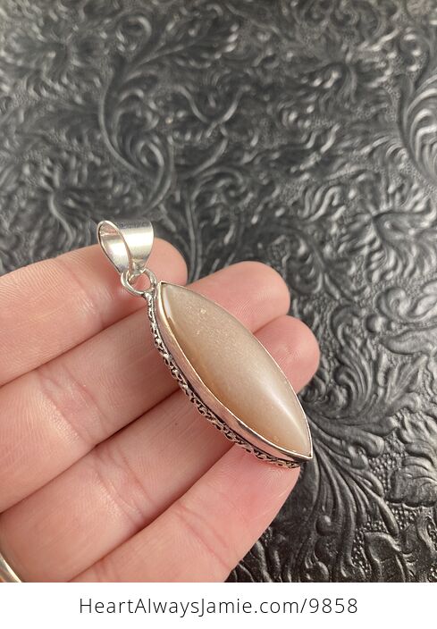 Gorgeous Peach Moonstone Crystal Jewelry Pendant - #q65H7gdMTro-3