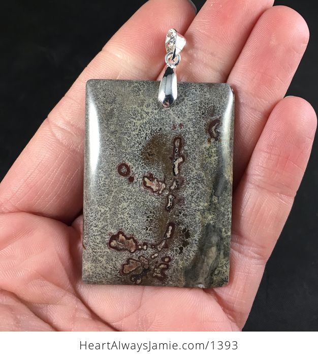 Gorgeous Rectangular Natural Chohua Jasper Stone Pendant - #7Px0fxS0fIg-1
