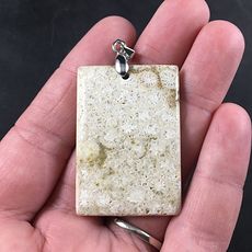 Gorgeous Rectangular Natural Coral Fossil Stone Pendant #9i4PlBy64yA