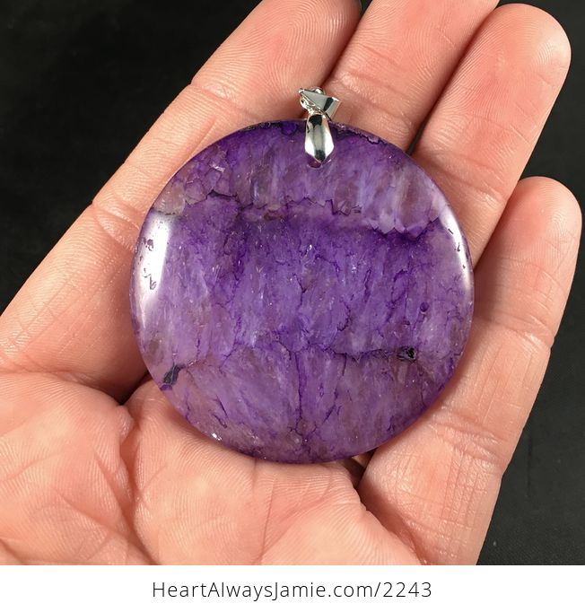 Gorgeous Round Purple Drusy Agate Stone Jewelry Pendant - #6u60v8KOGP8-1