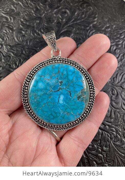 Gorgeous Round Turquoise Crystal Stone Jewelry Pendant - #0qMd4zPH3hk-4