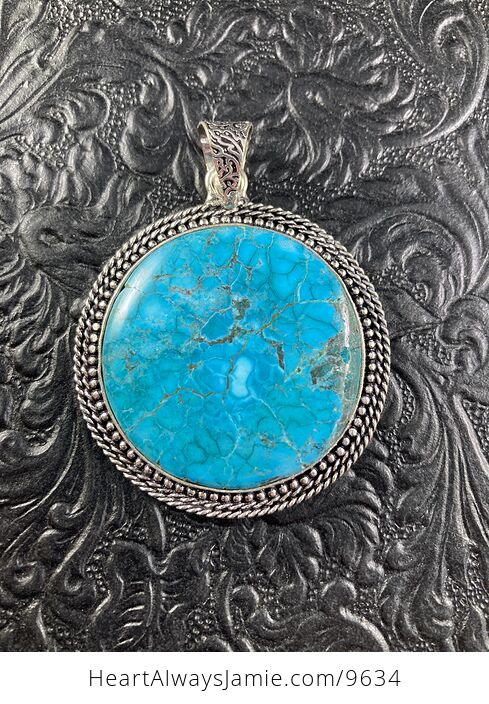 Gorgeous Round Turquoise Crystal Stone Jewelry Pendant - #0qMd4zPH3hk-2