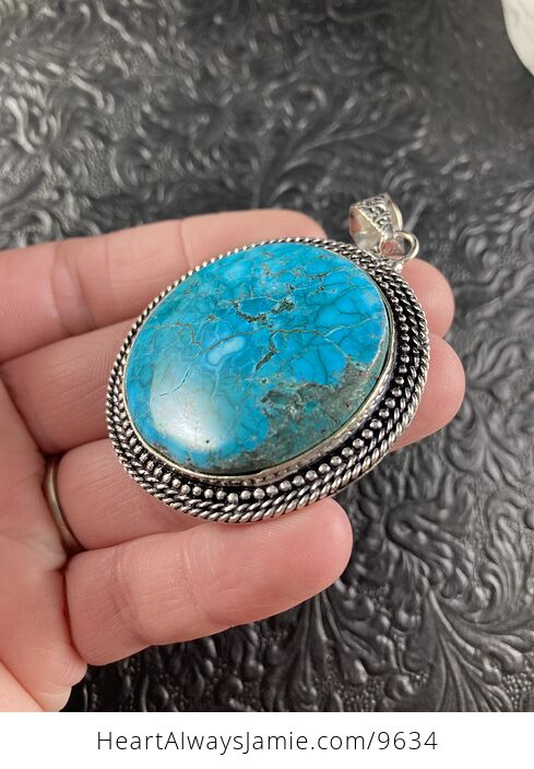 Gorgeous Round Turquoise Crystal Stone Jewelry Pendant - #0qMd4zPH3hk-6