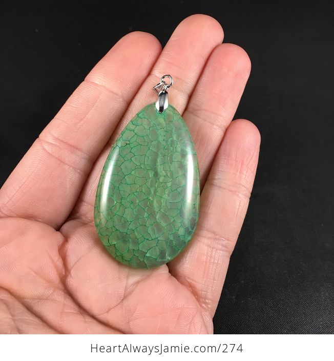Gorgeous Semi Transparent Green Dragon Veins Agate Pendant - #fR4Mq2Gdh2k-1