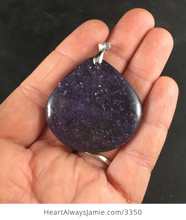 Gorgeous Sparkly Natural Purple Lepidolite Stone Pendant Jewelry - #tumjkXJt0rg-1