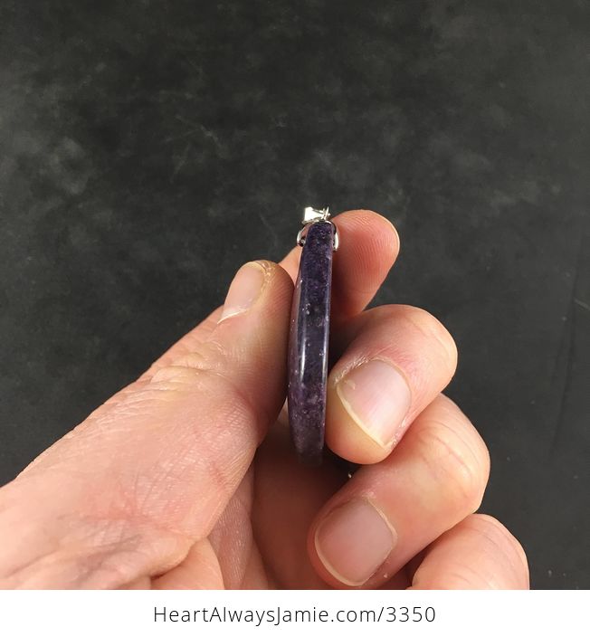 Gorgeous Sparkly Natural Purple Lepidolite Stone Pendant Necklace Jewelry - #tumjkXJt0rg-2