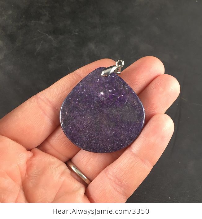 Gorgeous Sparkly Natural Purple Lepidolite Stone Pendant Necklace Jewelry - #tumjkXJt0rg-3
