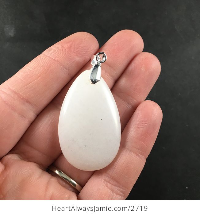 Gorgeous White Jade Stone Pendant Necklace - #gWxy1kBjiXo-2