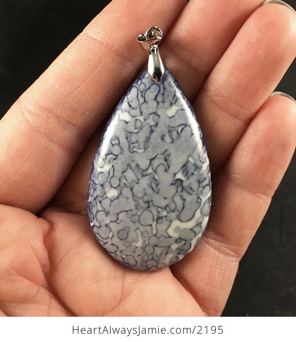 Gray and Blue Riverstones Stone Pendant - #3HuJXwdHXfM-1