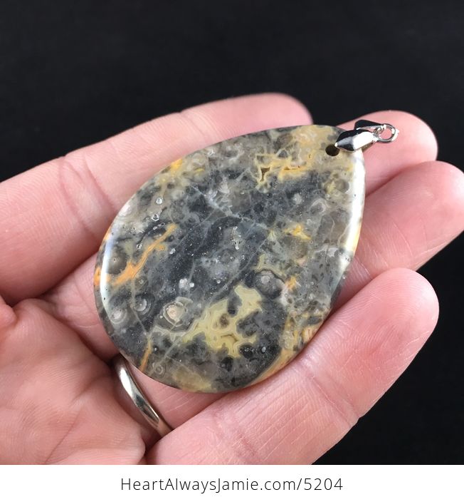 Gray and Orange Crazy Lace Agate Stone Jewelry Pendant - #s7rSjRGfF3M-3