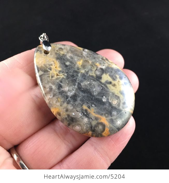 Gray and Orange Crazy Lace Agate Stone Jewelry Pendant - #s7rSjRGfF3M-4