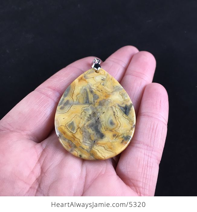Gray and Orange Crazy Lace Agate Stone Jewelry Pendant - #vFCgGDV1QV4-2