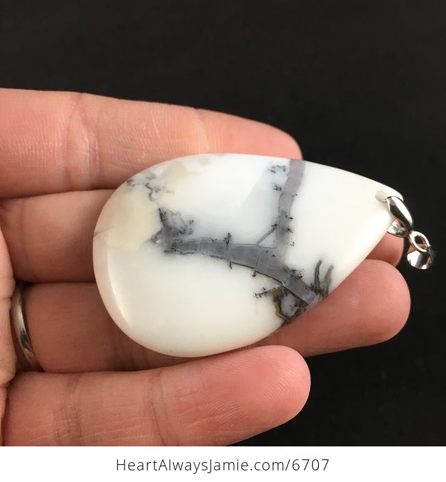 Gray and White Agate Stone Jewelry Pendant - #aMAm52LdNYE-3