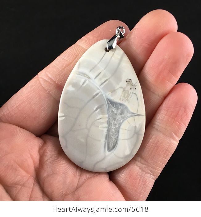 Gray and White Dragon Veins Stone Jewelry Pendant - #h6Z2oljtWko-6