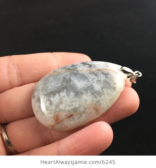 Gray Crazy Lace Agate Stone Jewelry Pendant - #Q7Sbbon9N5g-3