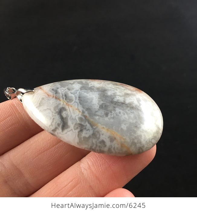 Gray Crazy Lace Agate Stone Jewelry Pendant - #Q7Sbbon9N5g-4
