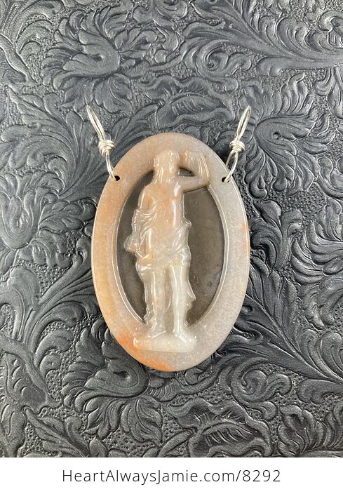 Greek Man Philosopher Pendant Stone Jewelry Mini Art Ornament - #bMpVqM6UJng-2