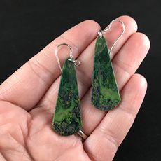 Green African Jade Stone Jewelry Earrings #I3O3SnhpFLA