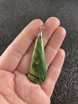 Green African Transvaal Jade or Verdite Stone Jewelry Pendant #ObsWYXW3YtI