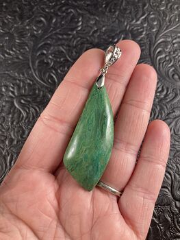 Green African Transvaal Jade or Verdite Stone Jewelry Pendant