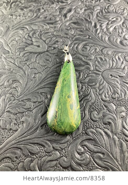 Green African Transvaal Jade or Verdite Stone Jewelry Pendant - #IwVxCn1VhhQ-3