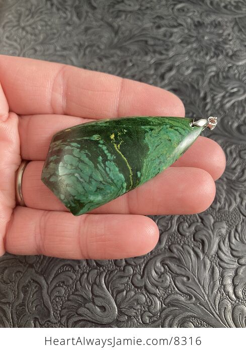 Green African Transvaal Jade or Verdite Stone Jewelry Pendant - #oUTYSGvh5UU-2