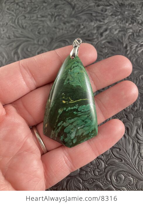 Green African Transvaal Jade or Verdite Stone Jewelry Pendant - #oUTYSGvh5UU-1