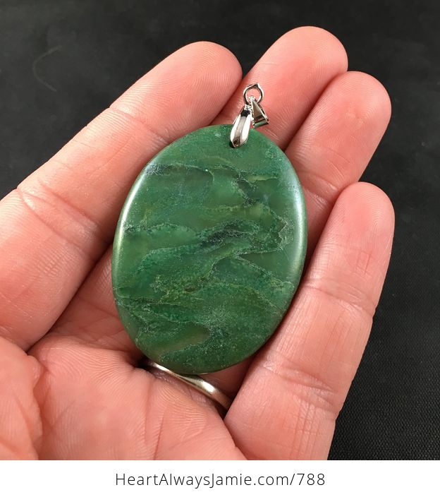 Green African Transvaal Jade Stone Pendant Necklace - #X6xWptM4OeM-2