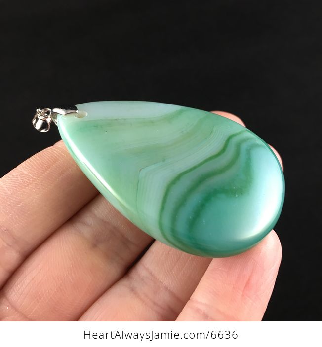 Green Agate Stone Jewelry Pendant - #Zv3kdmfIYeQ-4