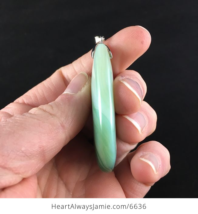 Green Agate Stone Jewelry Pendant - #Zv3kdmfIYeQ-5