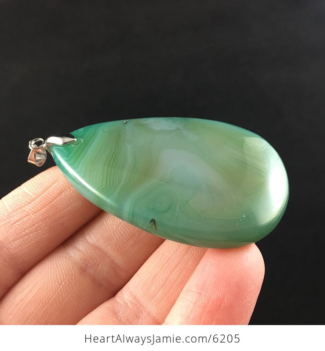 Green Agate Stone Jewelry Pendant - #uHTly9O9jZE-5