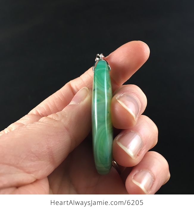 Green Agate Stone Jewelry Pendant - #uHTly9O9jZE-6