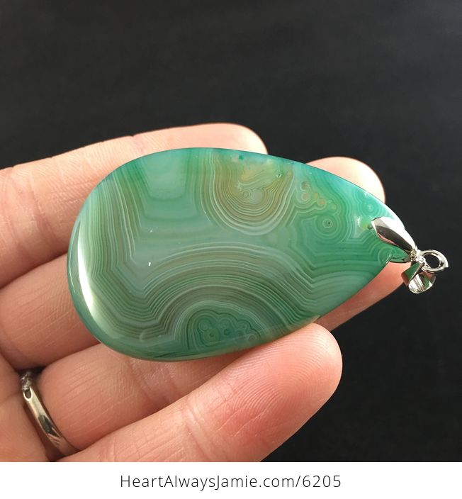 Green Agate Stone Jewelry Pendant - #uHTly9O9jZE-8