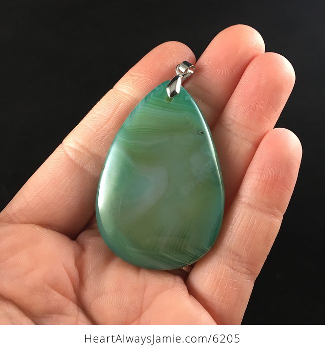 Green Agate Stone Jewelry Pendant - #uHTly9O9jZE-2