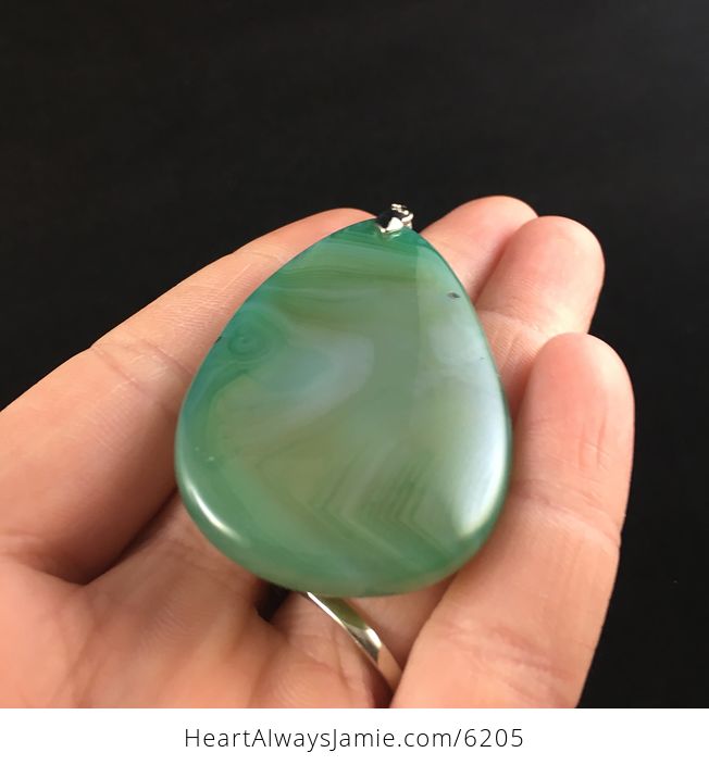 Green Agate Stone Jewelry Pendant - #uHTly9O9jZE-3