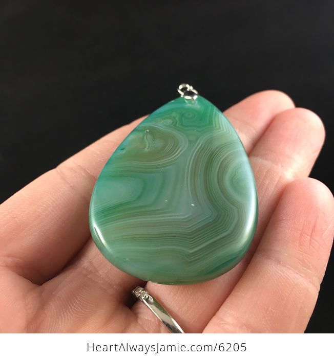 Green Agate Stone Jewelry Pendant - #uHTly9O9jZE-7